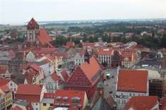 Blick vom Greifswalder Dom über Rathaus, Markt und Dicke Marie